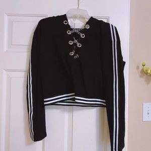 Chain cropped hoodie